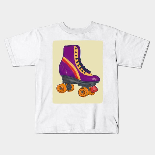 Retro roller skate Kids T-Shirt by Indigoego